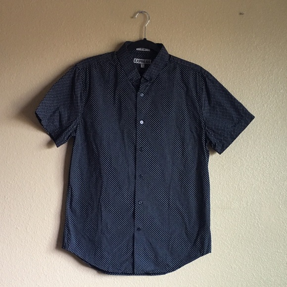 Express Other - Men’s Express Fitted Black/White Button Down Shirt